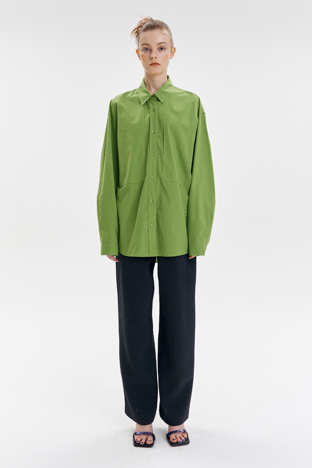 Cotton Maxi shirt [Green]