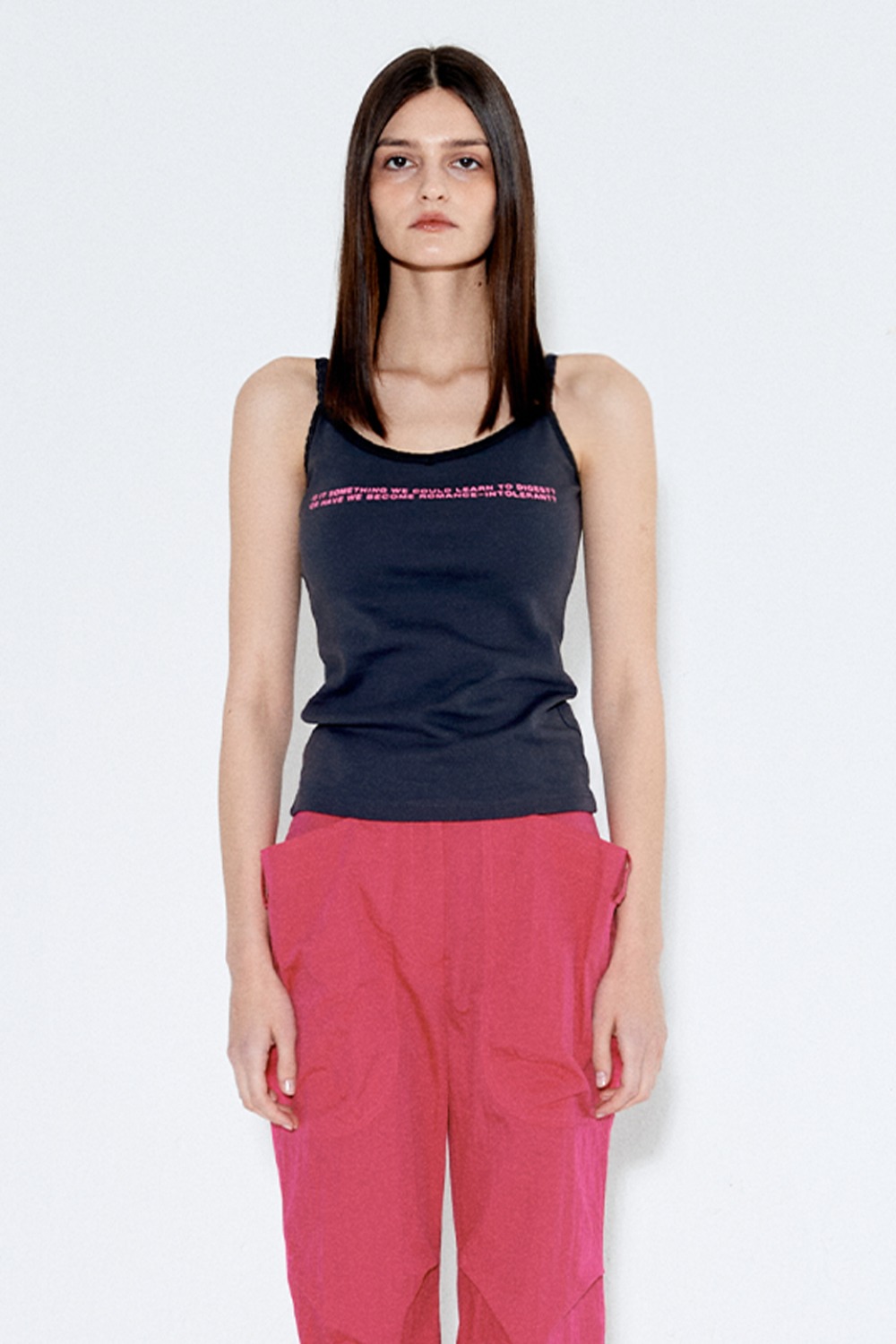 Digest cotton sleeveless [Charcoal]