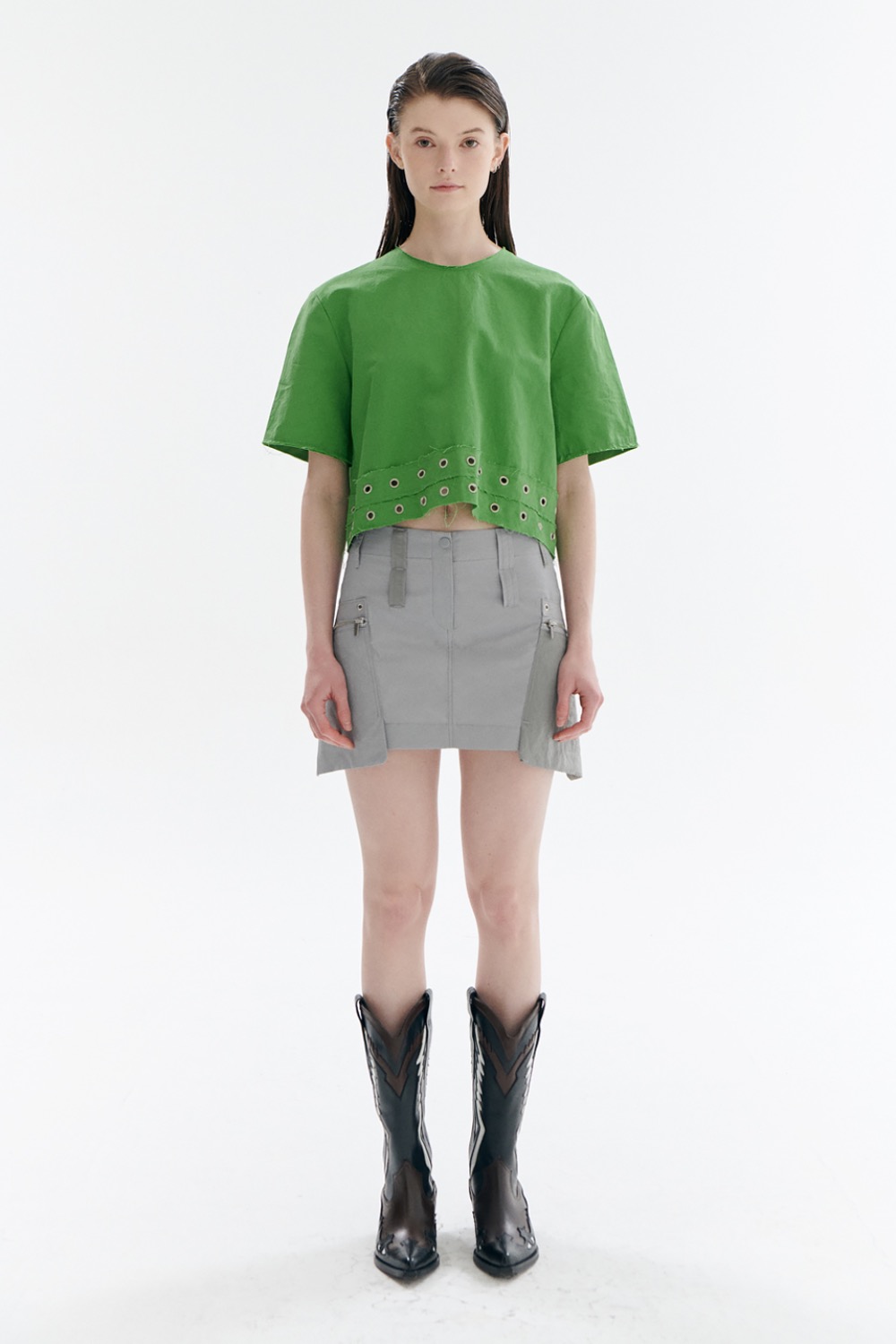 Big Pocket mini skirt [Gray]