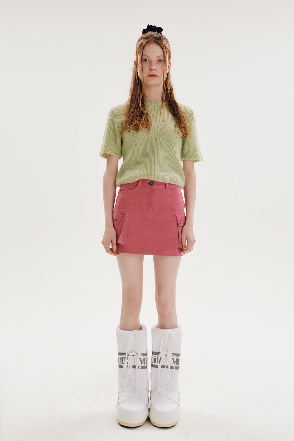 Cargo mini pocket skirt [Pink]