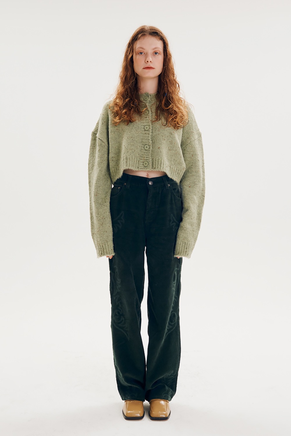 Nikita crop knit cardigan [Green]